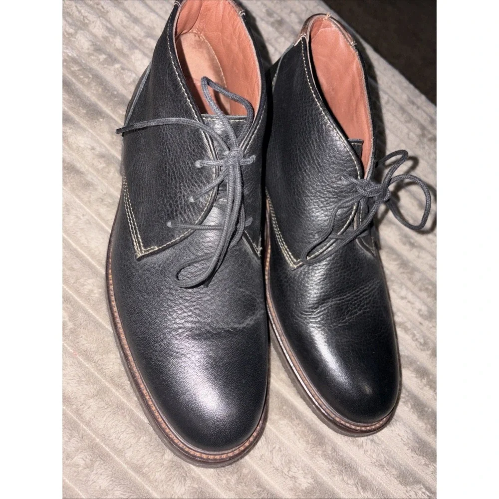 Johnston &Murphy Sheepskin Black‎ Pebbled Leather Chukka Ankle BOOTS Size 8 M